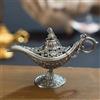 Jauhmui Lampada a olio del Genio, lampada miracolosa di Aladino bruciatore di incenso, lampada Aladdin retro stile leggenda magica del Genio luce dei desideri, lampada del Genio araba, per la decorazione del
