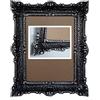 Lnxp Cornice portafoto in stile barocco anticato, colore nero/argento, 56 x 46 cm, rettangolo repro, per 30 x 40 cm o 40 x 30 cm