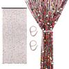 SWAWIS 200x90cm Tenda di Perle per Porte Colorato in Bambù e Perline di Legno Tenda in Stile Bohémien, con Cinturini Regolabili, come Decorazione e Protezione Dagli Insetti, per Case Bar Balconi