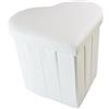 Casatessile Cuore Ecopelle Pouf Contenitore Tinta Unita - Bianco