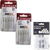 La Canilla Confezione da 10 aghi per macchina da cucire Singer 2045 misure assortite 70/10 e 80/12 per tessuti elastici e lavorati a maglia (elasticizzato) 130/705 H-S (tacco piatto su un lato) universali