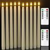 PChero Candele a LED affusolate con telecomando, confezione da 10 candele finte a LED senza fiamma, funzionamento a batteria, con timer, per casa, Halloween, Natale, decorazione della tavola