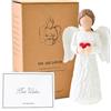 FVFVAHO Angelo Figurine Angelo Custode Regalo, Pensionamento Regali per le donne, Resina Angeli Statua Cuore Mani Scultura Regalo Festa Della Mamma Home Decor Ornamento