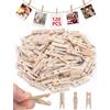 AOTOPYU 120 Pezzi Mollette in Legno in Miniatura Naturale, per Fai da Te, Decorazioni, mini mollette in legno per biancheria, per scuola, ufficio, compiti a casa (Natura, 3,5cm)