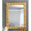 MO.WA Specchio da Parete rettangolare, Made in Italy, Specchiera classica 62x82 foglia oro, Specchio cornice legno dorato Specchiera per la Camera da Letto, arredamento ingresso