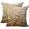 JOTOM Fodera per Cuscino Alberi e Animali Modello Federa per Divano Famiglia Soggiorno Camera da Letto Decorazione, 45x45cm, Set di 2 Pezzi(Fiore di caffè)