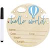 Rainway Pannelli delle tappe per bambini in legno, pannello di benvenuto rotondo per neonato, annuncio di nascita, regalo per genitori in attesa