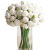 XIZHI 18 fiori artificiali di ranuncolo da 30 cm e 54 teste di ranuncolo in finta seta, decorazione per bouquet per la casa, fai da te, decorazione per matrimoni (bianco)