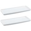 Husalsea Vassoio Decorativo Rettangolare in Ceramica Bianca, Set di 2 Svuotatasche per Bagno, Vassoio Portaoggetti per Vasca da Bagno e Bagno, Vassoio Decorativo per Organizzare con Eleganza