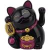 Mumusuki 5.5in Lucky Cat Waving Arm Set, Electric Cute Waving Cat Waving Arm for Fortune Money e Good Luck Fortune Cat Statue Decorazioni per Decorare la Scrivania del Cassiere della (MLY11020-5 Nero)