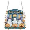 Bimkole Diamond Painting pendente Fantasma Di Dolcetto O Scherzetto, Halloween Pittura Con Diamanti 5d Da Appendere, Per La Decorazione Di Finestre Porte Della Parete Della Casa Del Giardino 20x20 cm