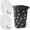 Cosysparks Daisy Flower - Adesivi per pattumiera 6 fogli all'aperto con vassoio per fiori con ruote per contenitori