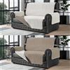 BANZAII TEXTILE INNOVATOR ONLINE Banzaii Copridivano 4 Posti Antimacchia, Salvadivano Trapuntato Bicolore Sabbia/Panna, Larghezza Seduta 230 cm