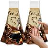 CUTHOLLOW Set di 2 Asciugamani Decorativi con Anello - Elementi di Caffè Motivo - Morbidi e Assorbenti - Strofinacci Originale in Microfibra, Asciugamano per Cucina, Bar, Casa, Compleanno