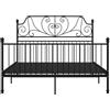 Festnight Letto in Ferro Struttura Letto Letto Ferro Battuto Telaio Letto Matrimoniale Letto Singolo Giroletto Nero in Metallo 140x200 cm