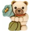 THUN - Soprammobile Teddy Primavera 2023 con Campanula in Ceramica Decorata a Mano, Versione Media, Linea Fiori e Fantasia, 9.6x7x110 cm h