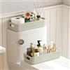 Lifewit Cesto Portaoggetti Plastica, Contenitori Bagno per Carta Igienica, Bathroom Organizer, Piccolo Cesta per Cucina, Camera da Letto, Mensola, Verde, 2 Pezzo