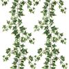 GIUSOBG Edera Finta da Interno e Esterno Piante Finte 2 pezzi Edera Finta da Interno Esterno 1.8 m Foglie di edera Ghirlanda di Piante Artificiali per Casa Parete Giardino Balcone (bianco verde)