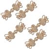 WANDIC 5 Paia di Clip Dorate per Cardigan, a Forma di Fiore, da Cucire, Ganci e Occhi, per Cardigan, Mantello, Chiusure per Maglioni, Scialle