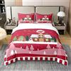 Bedluxy Set copripiumino di Natale 100% cotone misura singola con 1 federa per cuscino Decorazioni natalizie Set copripiumino 100% cotone motivo Babbo Natale e renna Copripiumino albero di Natale