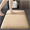 Kortran Tappeto da Bagno in Schiuma Super Assorbente in Memory Foam, Tappeto da Bagno in Schiuma Antiscivolo, Lavabile in Lavatrice, Morbido Tappetino da Bagno in Velluto(Beige,40x60cm)