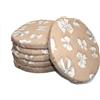 Russo Tessuti Set 6 Cuscini Sedie Rotondi Imbottiti Elastico Stampa 3D Fiocco Fiocchetti -62 Beige