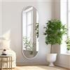 HLFMVWE Specchio da parete per bagno, a figura intera, in metallo, con cornice in alluminio, 120 x 40 cm, ovale, grande, specchio a corpo intero per camera da letto, soggiorno, ingresso, spogliatoio,
