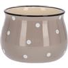 KOTARBAU® Vaso da fiori in ceramica Ø 110 mm, colore: Beige a pois bianchi