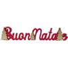 Mercury srl Decorazione Natalizia Scritta Legno Buon Natale Buone Feste Rosso Oro Natale