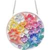 Bimkole Diamond Painting pendente Fiori Colorati, Stami Pittura Con Diamanti 5d Da Appendere, Per La Decorazione Di Finestre E Porte Della Parete Della Casa Del Giardino 20x20 cm