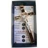 GTBITALY 10.004.21 BROWN CROCE ORO MARRONE SAN BENEDETTO 20 CM SMALTATA CON SCATOLA BOX GIFT SAINT BENEDICT ESORCISMO SACERDOTE SUORA CHIESA