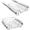 YUENFONG 2 cassetti telescopici da cucina, per armadi da 50 cm (larghezza effettiva 47 cm)