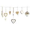 Duories 7 pezzi decorativi a forma di cuore,in legno,a forma di cuore,in legno,decorazione per la finestra,decorazione per la casa,decorazione da appendere alla parete,idea regalo per soggiorno e finestra