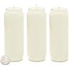 Hyoola Ceri Votivi in Cera Vegetale - Durata 7 Giorni, Pacco da 3-18 Cm - Candele Votive a Colonna in Vasetto per Uso Religioso, Commemorativo, Decorazione di Feste, Veglie ed Emergenze