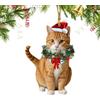 Generic Ornamento natalizio a forma di gatto, decorazioni in acrilico 2D, ornamenti per albero di Natale, per feste invernali, feste, feste, porta, tavolo, cortile, amici