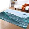 Mateju Tappeto Salotto Moderno, 3D Dinosauri Animali Tappeti Camera da Letto, rug Antiscivolo Lavabile per Salotto, Cucina, Bagno, Bambini Cameretta (80x160cm,Balene)