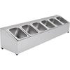 Bagyaluu Contenitore per ingredienti a 6 griglie con coperchio in acciaio inox, contenitore per gli ingredienti per barbecue e cucina, contenitore per pizza