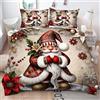 Gumntun Copripiumino Matrimoniale 240x220 cm Gnomo Natalizio, Parure Morbida Copripiumini In Microfibra pour Decorazioni Interni, 3D Stampa Biancheria da Letto con 2 Federe 50x80 cm