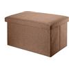 INTIRILIFE Panca pieghevole 49x30x30cm in marrone - Cubo di seduta in tessuto con vano portaoggetti e coperchio in look lino - Cubo di seduta poggiapiedi pieghevole con cassetta portaoggetti sgabello