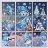 Guidre 9 Fogli Adesivi Finestre Natale 3D,Vetrofanie Natalizie Riutilizzabile,Sticker per Finestre PVC Rimovibile,per porte, vetrine, frontali in vetro,Decorazione Babbo,Fiocchi di Neve,Renne,Campane
