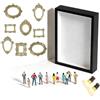 Generic Mini scatola con sagoma museale fai da te, scatola silhouette con mini cornici dorate e mini accessori museali, scatola per ombre di memoria personalizzata, mini espositore da museo, per la casa e