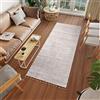 TAPISO Versay Tappeto Passatoia Etnico Corridoio Camera da Letto Moderno Salone Grigio Chiaro Peloso Shaggy Pelo Lungo Tinta Unita Frange 70 x 350 cm