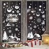 CANCJ Vetrofanie Natalizie per Finestre, 9 Fogli Natale Fiocchi di Neve Addobbi Natale Adesivi Rimovibile Murali Fai da te Decorazioni Casa