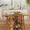 CRYSLOVE Runner da Tavola Natalizio in Lino Rosso, 40x240cm, Decorazioni con Fiocchi di Neve per Interni ed Esterni, Tovaglia per Cucina (Albero di Natale - oro, 40*240cm)