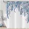 ASDCXZ Blu Eucalipto Tenda da Doccia 180x200 cm, Blu Foglie di Eucalipto Primavera Acquerello Piante Impermeabile Tenda da Bagno Poliestere Tessuto Lavabile Tende Doccia per Vasca con 12 Ganci