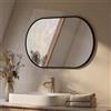 EMKE Specchio da Parete Ovale Nero 60 x 80 cm, Cornice Nera