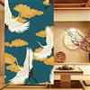 LIGICKY Noren - Tenda giapponese lunga tappezzeria, in cotone, per porta, arazzo decorativo, 85 x 120 cm, gru