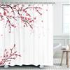 LIVILAN Tenda da doccia rosa, tenda da doccia con fiori di ciliegio, tenda da doccia floreale rosa con 12 ganci, tenda da bagno in tessuto Sakura, tenda da doccia decorativa giapponese, 182,9 x 198,1