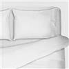 Morfeo Completo Letto con cordonetto Tinta Unita Puro Cotone Set Lenzuola Singolo 1 Piazza e Mezzo Matrimoniale (2 Piazze Matrimoniale, Bianco)