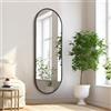 HLFMVWE Specchio ovale da parete per bagno, specchio a figura intera, cornice in alluminio in metallo, specchi da parete 120 x 40 cm, a forma di pillola, specchio da toeletta oblungo, decorazione per
